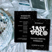 Laatste Disco Retro Silver 70s Bachelorette Weeken Kaart
