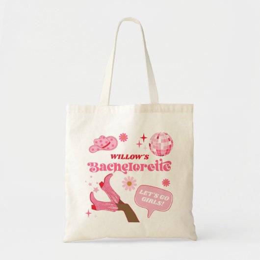 Laatste Disco Rodeo Bachelorette Feest Favor Tote Bag (Voorkant)