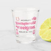 Laatste Disco Rodeo Bachelorette-feest Shotglas Shot Glas (Voorkant)