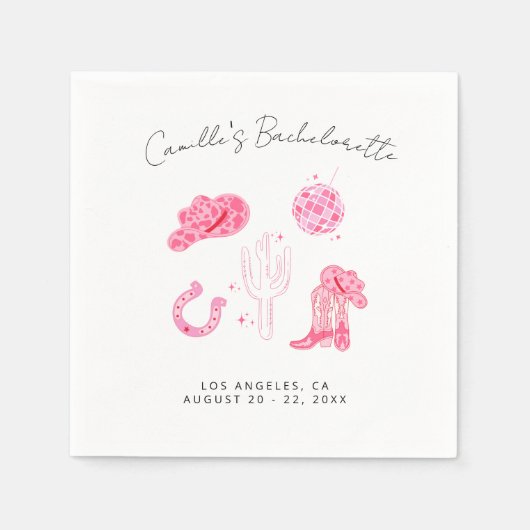 Laatste Disco Rodeo Bachelorette Servet (Voorkant)