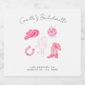 Laatste Disco Rodeo Bachelorette Sparkling Wijnetiket (Enkel label)