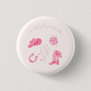 Laatste Disco Rodeo Bachelorette Week-end Party Ronde Button 3,2 Cm