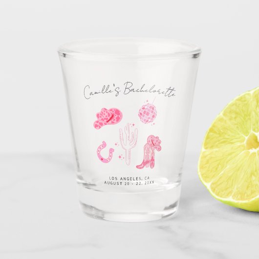 Laatste Disco Rodeo Bachelorette Week-end Party Shot Glas (Voorkant)