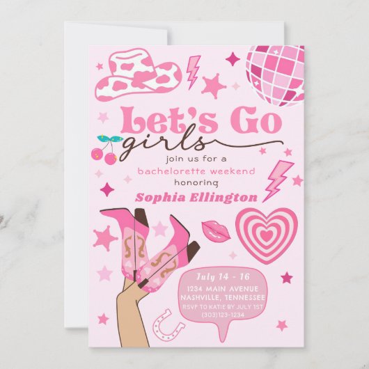 Laatste Disco Rodeo Bachelorette Weekend Nash Bash Kaart (Voorkant)