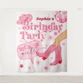 Laatste Disco Rodeo vrijgezellenfeest achtergrond Wandkleed (Voorkant)