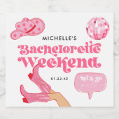 Laatste Disco Rodeo vrijgezellenfeest Sparkling Wijnetiket (Enkel label)