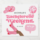 Laatste Disco Rodeo vrijgezellenfeest Sparkling Wijnetiket (Enkel label)