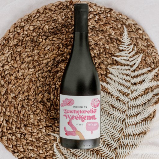 Laatste Disco Rodeo vrijgezellenfeest Sparkling Wijnetiket