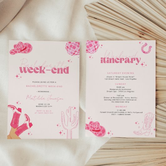 Laatste disco rodeo vrijgezellenfeest uitnodiging