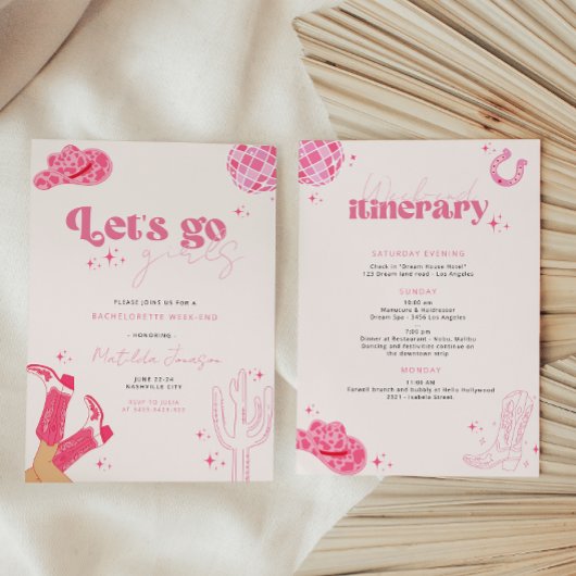 Laatste disco rodeo vrijgezellenfeest uitnodiging