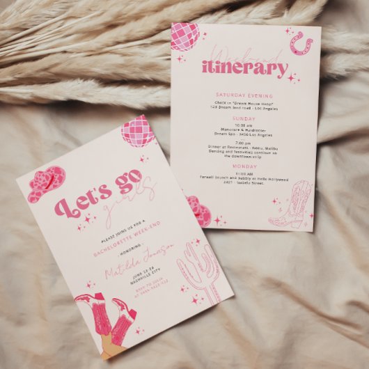 Laatste disco rodeo vrijgezellenfeest uitnodiging