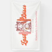 Laatste Disco Roze Cowgirl Afscheidsparty Vlaggetj Spandoek (Verticaal)