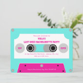 Laatste disco roze en turquoise retro Cassetteband Kaart (Staand voorkant)