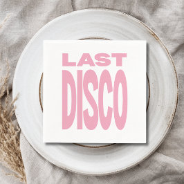 Laatste Disco Roze Meidenavakantie Bruiloft Servet