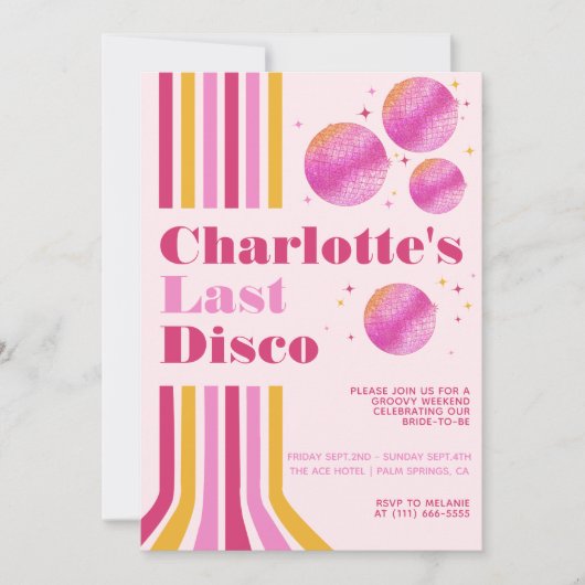 Laatste Disco Roze Meidenavond Traject Kaart (Voorkant)