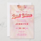 Laatste Disco Roze Rood Retro Meidenavond Kaart (Voorkant)