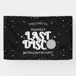 Laatste Disco Silver Retro Bachelorette Welkom Spandoek