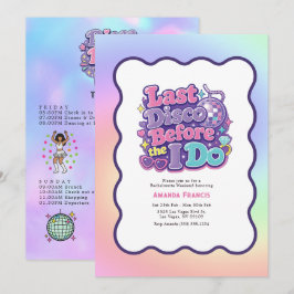 Laatste Disco Voor de Trouw Y2K Disco Bachelorette Kaart