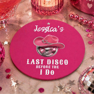 Laatste Disco Voor Ik Trouw Bachelorette Ronde Kartonnen Onderzetter