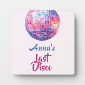 Laatste disco vrijgezellenfeest | Roze flyers Fotoplaat (Voorkant)