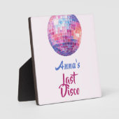 Laatste disco vrijgezellenfeest | Roze flyers Fotoplaat (Voorkant)