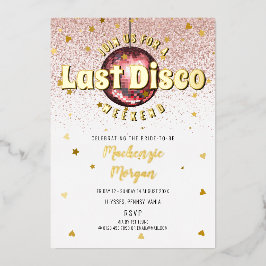 Laatste Disco Weekend Bachelorette Feest Folie Uitnodiging