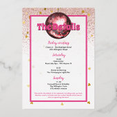 Laatste Disco Weekend Bachelorette Feest Folie Uitnodiging (Achterkant)