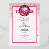 Laatste Disco Weekend Meidenavondfeest Folie Uitnodiging (Achterkant)