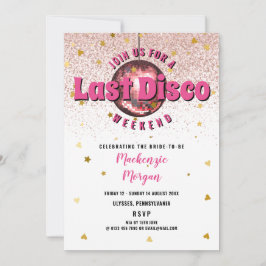Laatste Disco Weekend Meidenavondfeest Kaart