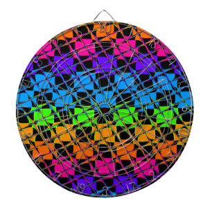 Laatste Edgy Kleurrijk Geruit Regenboog Patroon Dartbord