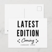 Laatste editie arriveert binnekort zwangerschap aa aankondigingskaart (Voorkant / Achterkant)