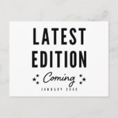 Laatste editie arriveert binnekort zwangerschap aa aankondigingskaart (Voorkant)