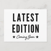 Laatste editie arriveert binnekort zwangerschap aa aankondigingskaart (Voorkant)