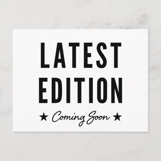 Laatste editie arriveert binnekort zwangerschap aa aankondigingskaart (Voorkant)