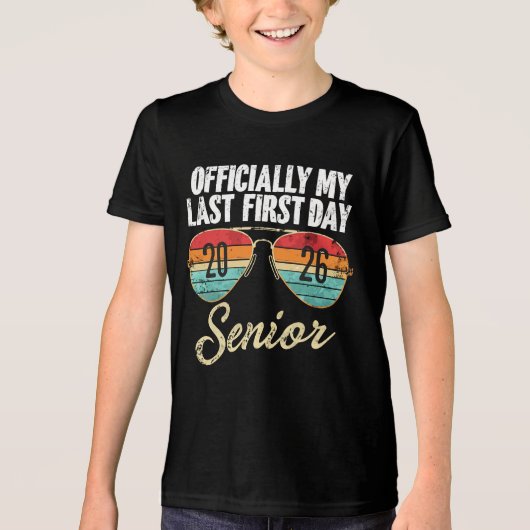 Laatste eerste dag senior 2026 Tri-Blend shirt (Voorkant)