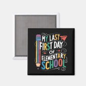 Laatste eerste dag van de basisschool grappig teru magneet (Voorkant / Achterkant)