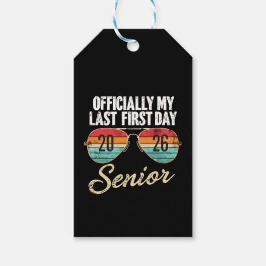 Laatste eerste schooldag Senior 2026 Cadeaulabel (Voorkant)