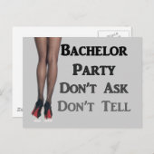 Laatste feest met leuke bachelor uitnodiging briefkaart (Voorkant / Achterkant)