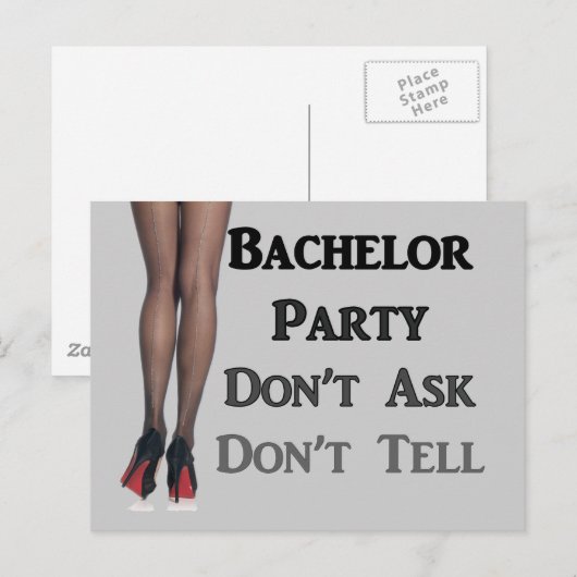 Laatste feest met leuke bachelor uitnodiging briefkaart (Voorkant / Achterkant)