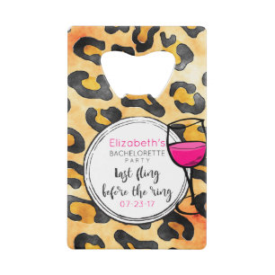 Laatste feestje voor de trouwring Wilde vrijgezell Creditkaart Flessenopener