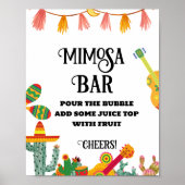 Laatste Fiesta Bachelorette Mimosa Bar Tafelbord Poster (Voorkant)