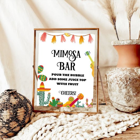 Laatste Fiesta Bachelorette Mimosa Bar Tafelbord Poster