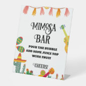 Laatste Fiesta Bachelorette Mimosa Bar Tafelbord Reclamebord Met Voetstuk (Voorkant)