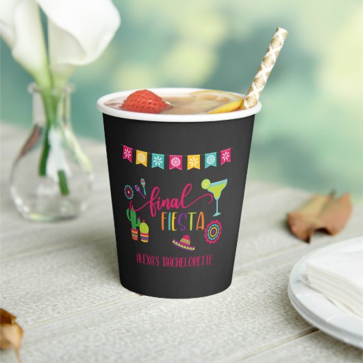 Laatste Fiesta Bachelorette Party Paper Cup - BLK Papieren Bekers (Insitu)