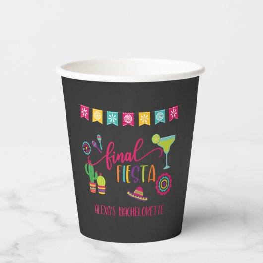 Laatste Fiesta Bachelorette Party Paper Cup - BLK Papieren Bekers (Voorkant)