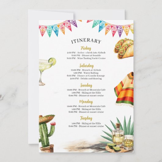 Laatste Fiesta Bachelorette Trip Party Kaart (Achterkant)