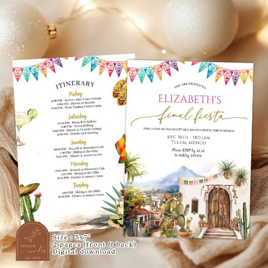 Laatste Fiesta Bachelorette Trip Party Kaart