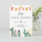 Laatste Fiesta Bridal/Bachelorette Feestuitnodigin Kaart (Staand voorkant)