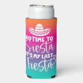 Laatste Fiesta bruid vrijgezellenfeest Keepsake Seltzer Blikjeskoeler (Seltzer Achterkant)