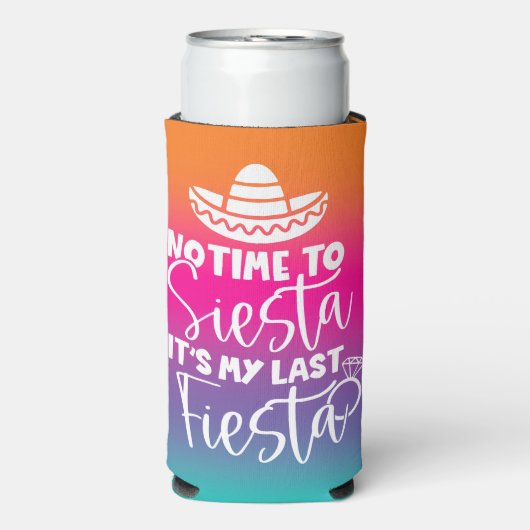 Laatste Fiesta bruid vrijgezellenfeest Keepsake Seltzer Blikjeskoeler (Seltzer Voorkant)